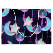 Kosmische Ballons | Planeten der Lila Mond-Sterne Große Geschenktüte (Rückseite)