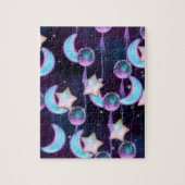 Kosmische Ballons | Planeten der Lila Mond-Sterne Puzzle (Vertikal)