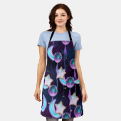 Kosmische Ballons | Planeten der Lila Mond-Sterne Schürze (Getragen)