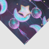 Kosmische Ballons | Planeten der Lila Mond-Sterne Seidenpapier (Ausschnitt)