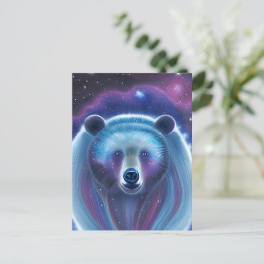 Kosmische Bärenpostkarte Postkarte (Stehend Vorderseite)