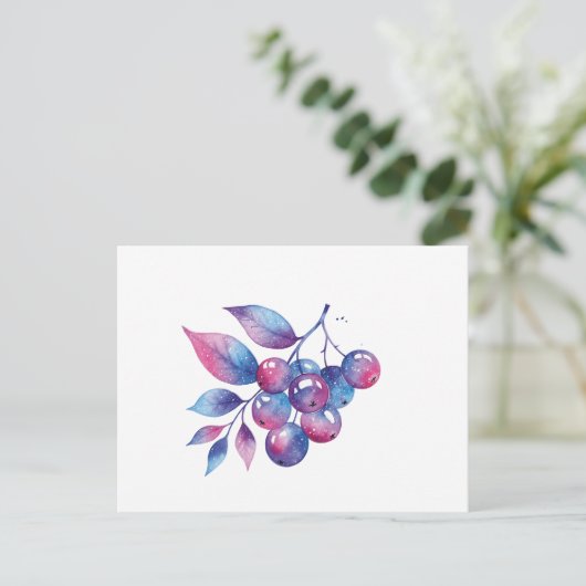 Kosmische Beere Postkarte (Stehend Vorderseite)
