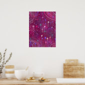 Kosmische Beerensuche: Abstrakte Kunst Poster (Küche)