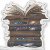 Kosmische Bibliothek: Magischer Sticker für Bücher (Vorderseite)