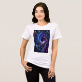 Kosmische Black Hole 3D Damen Tri-Blend Shirt (Vorderseite voll)