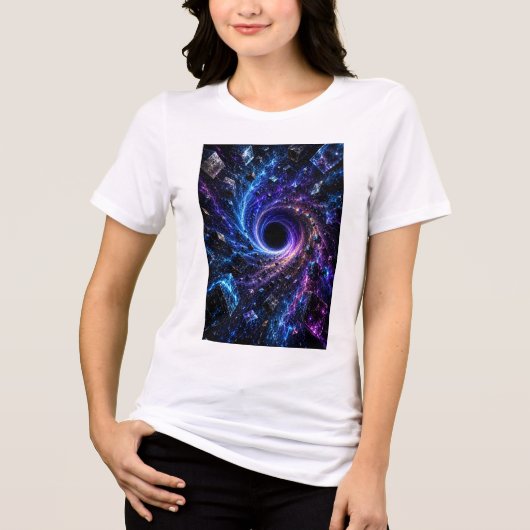 Kosmische Black Hole 3D Damen Tri-Blend Shirt (Vorderseite)