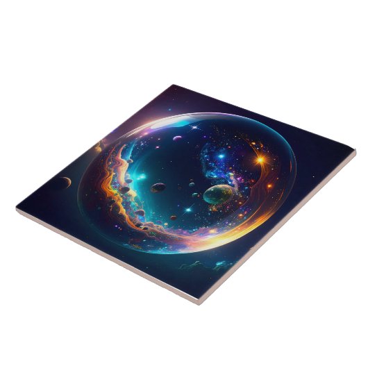 Kosmische Blase Galaxie Fantasy Art Fliese (Seite)