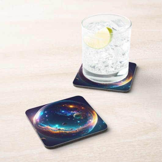 Kosmische Blase Galaxie Fantasy Art Getränkeuntersetzer (Rechte Seite)