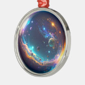 Kosmische Blase Galaxie Fantasy Art Ornament Aus Metall (Links)