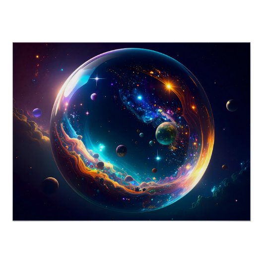 Kosmische Blase Galaxie Fantasy Art Poster (Vorderseite)
