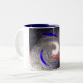 Kosmische Blase platzt Zweifarbige Tasse (Vorderseite Links)