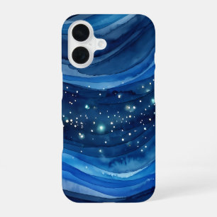 Kosmische Blaue Ozean-Aquarellmalerei iPhone 16 Hülle