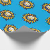 Kosmische Blume Blau Geschenkpapier (Ecke)