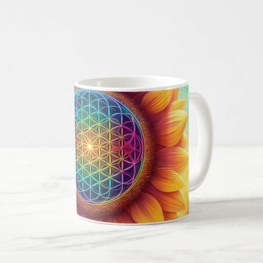 Kosmische Blume des Lebens Kaffeetasse (VorderseiteRechts)