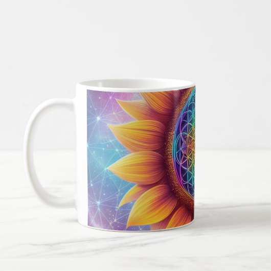 Kosmische Blume des Lebens Kaffeetasse (Links)