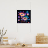 Kosmische Blume Psychedelic Art Poster (Küche)