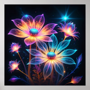 Kosmische Blume Psychedelic Art Poster
