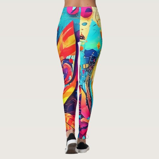 kosmische Blumenfusion Leggings (Rückseite)