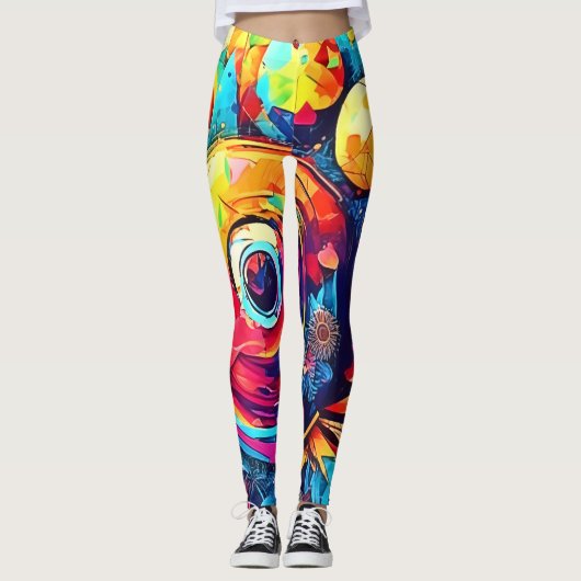 kosmische Blumenfusion Leggings (Vorderseite)