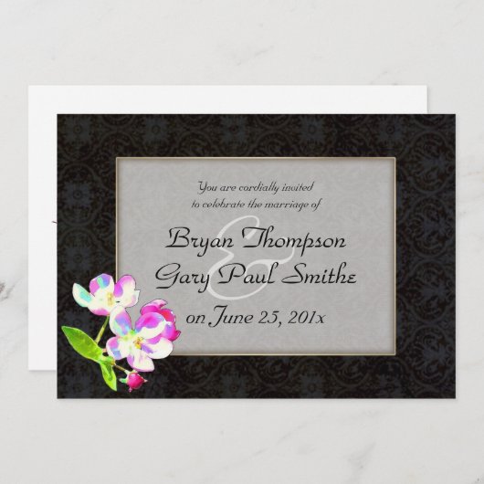 Kosmische Blüten Einladung (Vorne/Hinten)