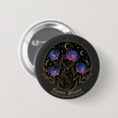Kosmische Blüten – Himmlisches Blumenmandala Blume Button (Vorne & Hinten)