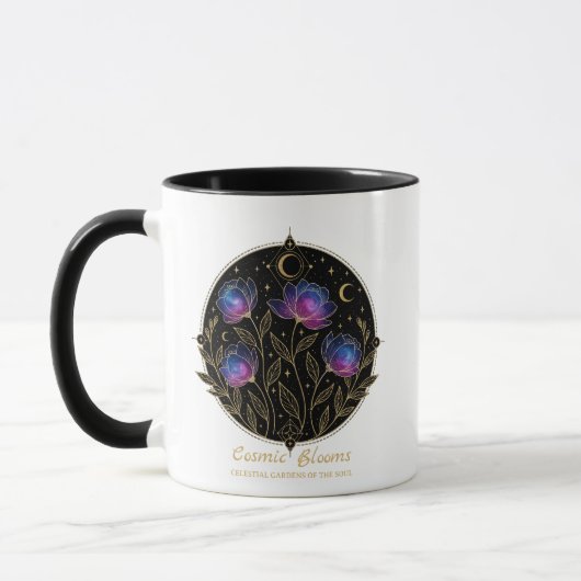 Kosmische Blüten – Zellulares Blumenmandala Tasse (Links)