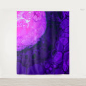 *~* Kosmische Braue Rosa Abstrakter Kreis Lila Wandteppich (Vorderseite)