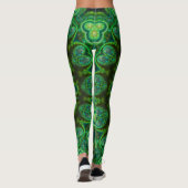 Kosmische Brokkoli-Schwarz-Licht-Rave Leggings (Rückseite)