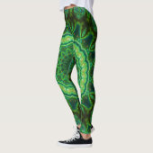 Kosmische Brokkoli-Schwarz-Licht-Rave Leggings (Links)