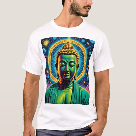 Kosmische Buddha-Erleuchtung Spirituelles T-Shirt (Vorderseite)