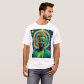 Kosmische Buddha-Erleuchtung Spirituelles T-Shirt (Vorne ganz)