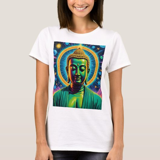 Kosmische Buddha-Erleuchtung Spirituelles T-Shirt (Vorderseite)