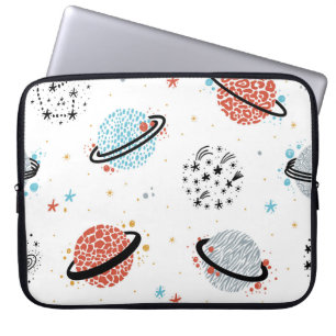 Kosmische Cartoon: Vintage Weltraumwunder Laptopschutzhülle