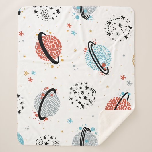 Kosmische Cartoon: Vintage Weltraumwunder Sherpadecke (Vorderseite)