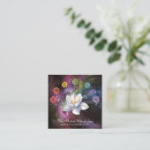 *~* Kosmische Chakra Symbole Kosmos Lotus Quadratische Visitenkarte (Stehend Vorderseite)