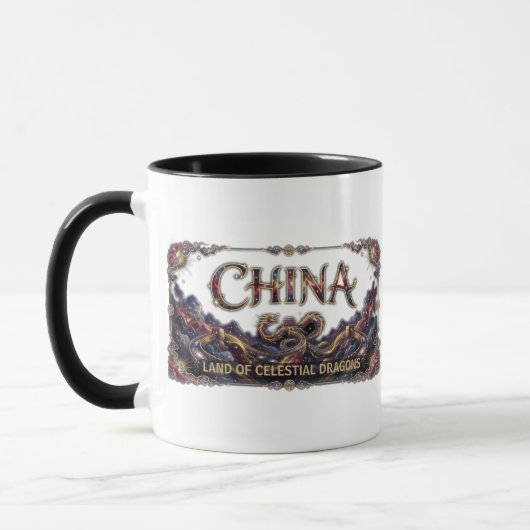 Kosmische China-Drache Große Mauer Tasse (Links)