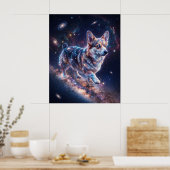 Kosmische Corgi Milchstraßen-Galaxie-Kunst Poster (Küche)