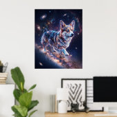Kosmische Corgi Milchstraßen-Galaxie-Kunst Poster (Heimbüro)