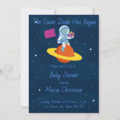 Kosmische Countdown-Baby-Party Einladung (Vorderseite)