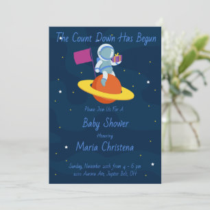 Kosmische Countdown-Baby-Party Einladung