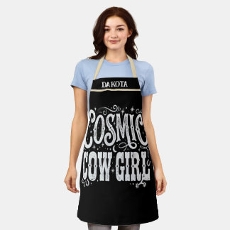 Kosmische Cowgirl-Küchenschürze Lustige westliche Schürze