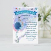 Kosmische Dankbarkeit: Über die Sterne hinaus Dankeskarte (Stehend Vorderseite)