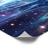 Kosmische Delfin-Sternenflut Poster (Ecke)