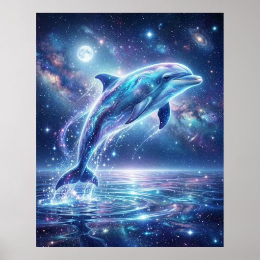 Kosmische Delfin-Sternenflut Poster (Vorne)