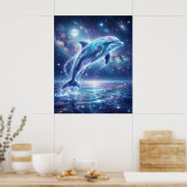 Kosmische Delfin-Sternenflut Poster (Küche)