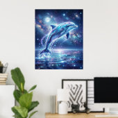Kosmische Delfin-Sternenflut Poster (Heimbüro)