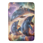 Kosmische Delphine und Quallen im Weltraum Badematte (Vorderseite Vertikal)
