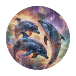 Kosmische Delphine und Quallen im Weltraum Schneidebrett