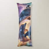 Kosmische Delphine und Quallen im Weltraum Seitenschläferkissen (Rückseite (Vertikal))