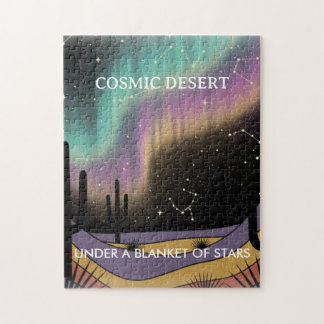 Kosmische Desert Aurora • Retro Western-Nacht Himm Puzzle